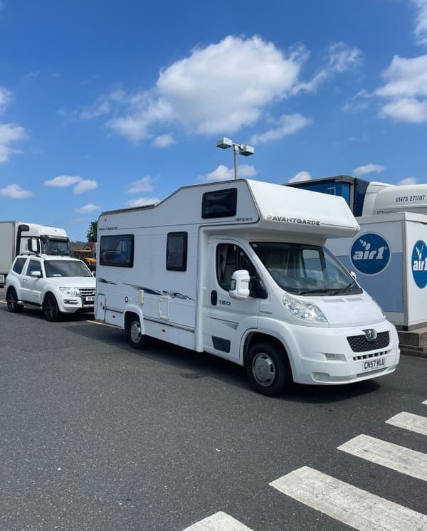 Motorhome collected from a service station
